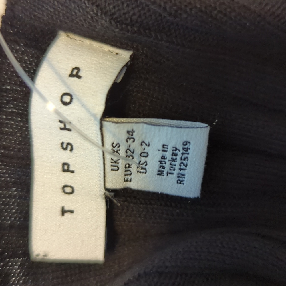 NWT Topshop Corset Tie Front Knit Singlet Tank in Black Viscose, Sz XS - Picture 7 of 8